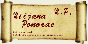 Miljana Ponorac vizit kartica